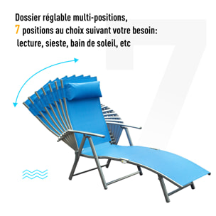 Transat inclinable multi-positions pliable