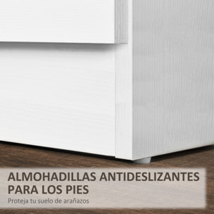 Mesita de Noche Moderna Mesilla de Noche con 3 Cajones y Asas de Aluminio Mesa de Noche para Dormitorio Salón 40x35x58 cm Blanco