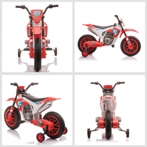 Moto Eléctrica para Niños +3 Años 12V Velocidad Máx 8 km/h 106,5x51,5x68cm Rojo