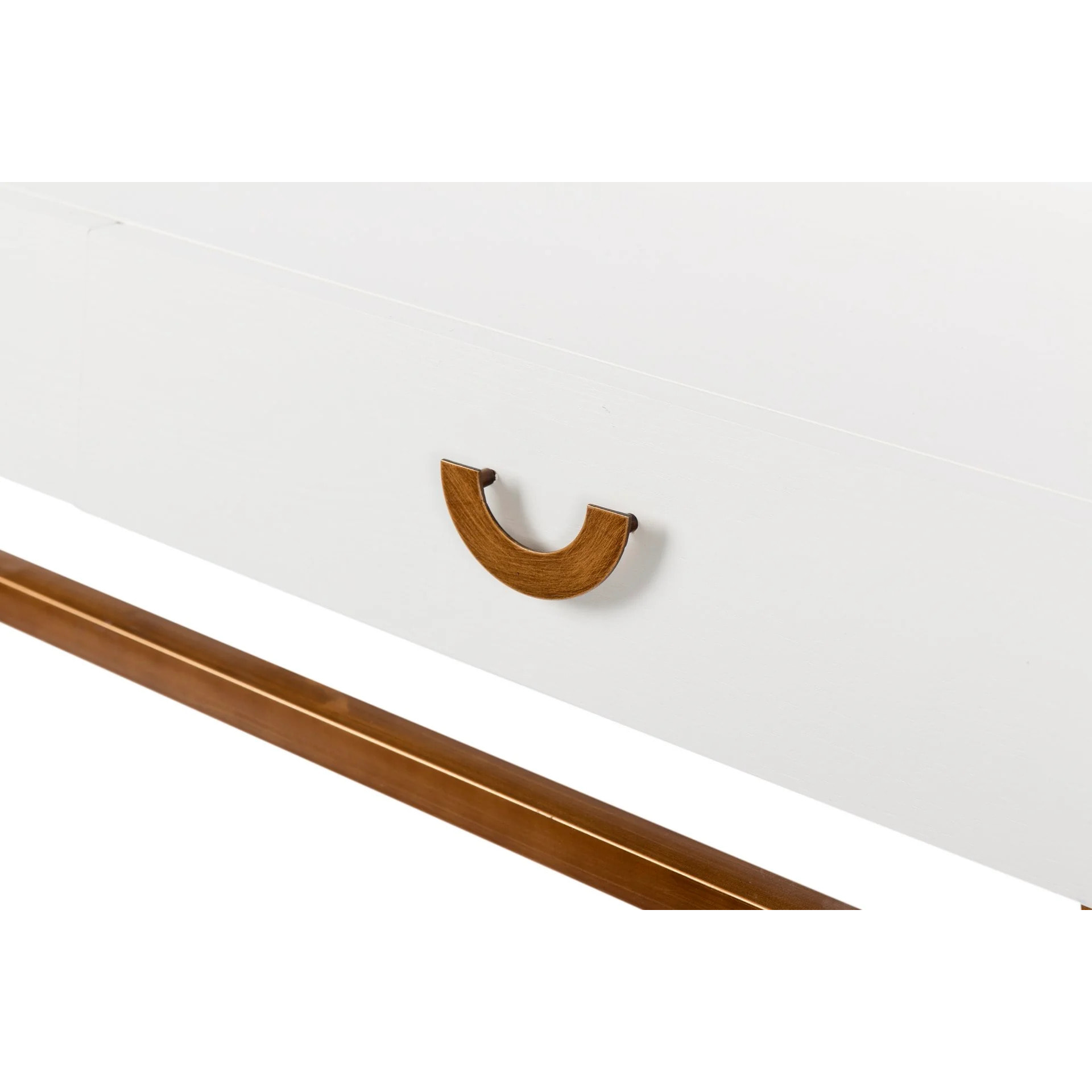 Consola Blanco-dorado Madera-metal 120x35x77,3 Cm