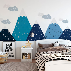 Stickers muraux enfants - Décoration chambre bébé - Autocollant Sticker mural géant enfant montagnes scandinaves TREKKA