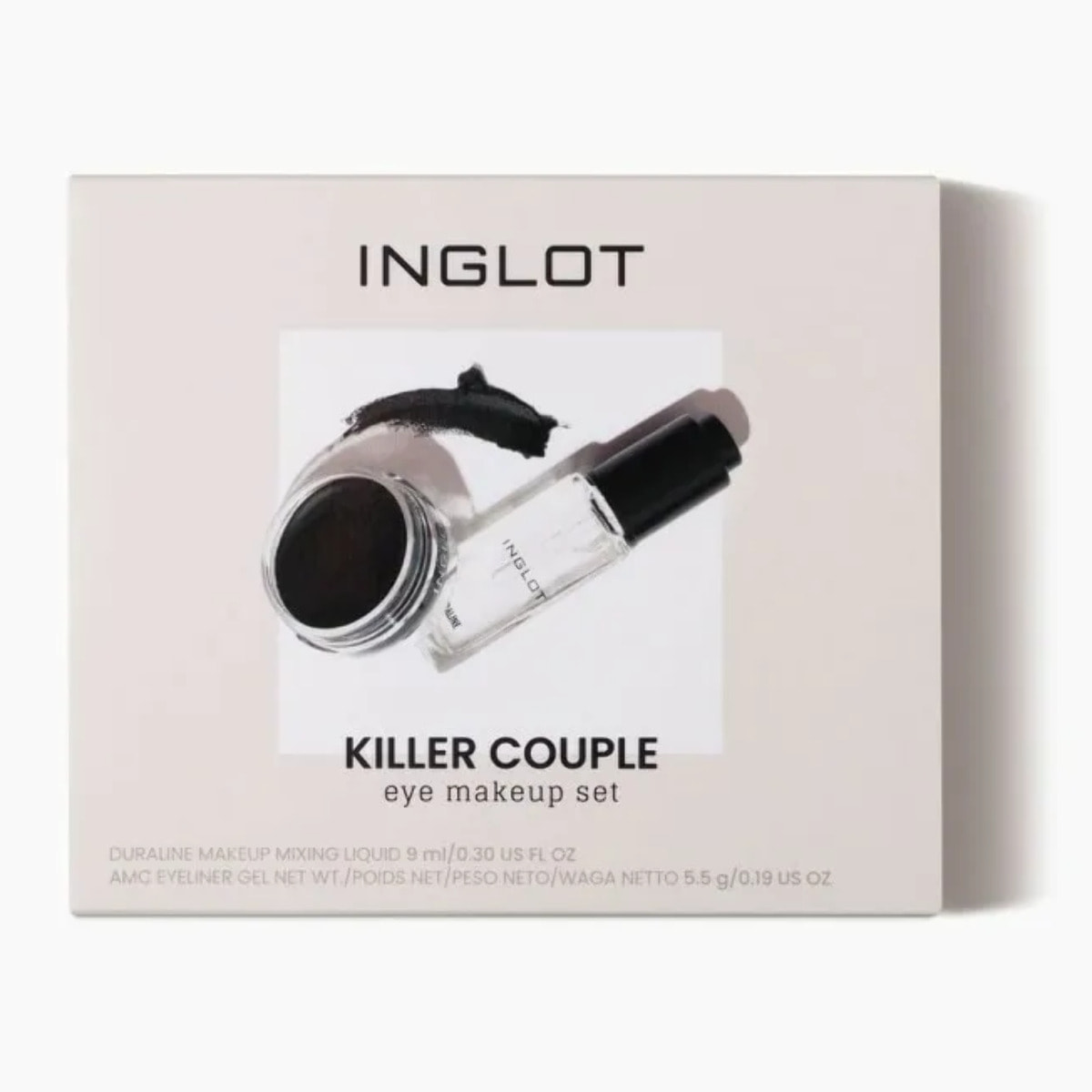 INGLOT Eye Makeup Set Killer Couple, Set de maquillaje para tu eyeliner perfecto, Tus productos TOP ventas en un solo set, Eyeliner 77 + Duraline.
