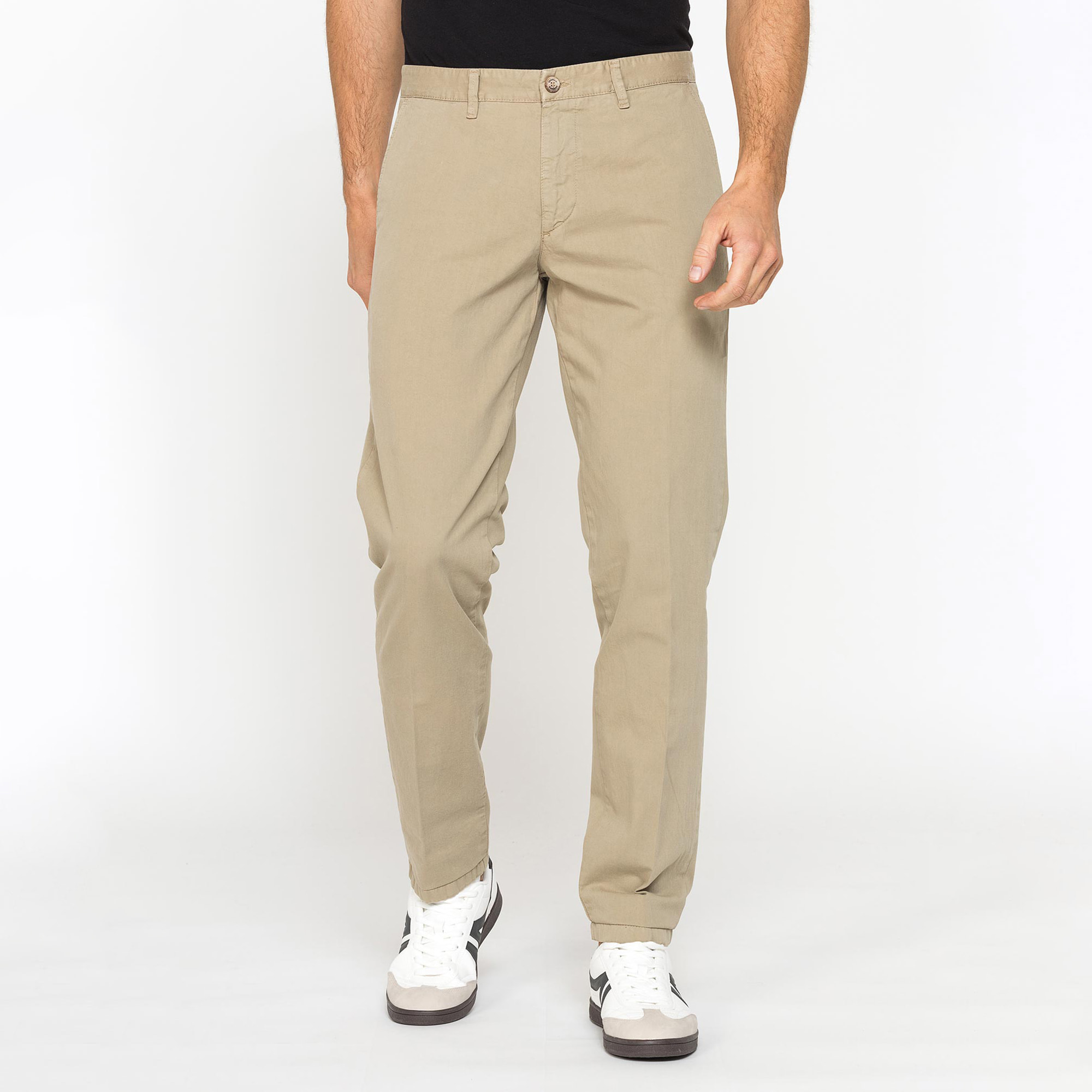 PANTALONE CHINO DA UOMO IN GABARDINA LEGGERA DI COTONE