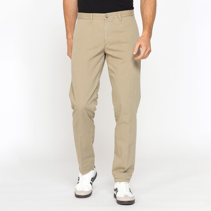 PANTALONE CHINO DA UOMO IN GABARDINA LEGGERA DI COTONE