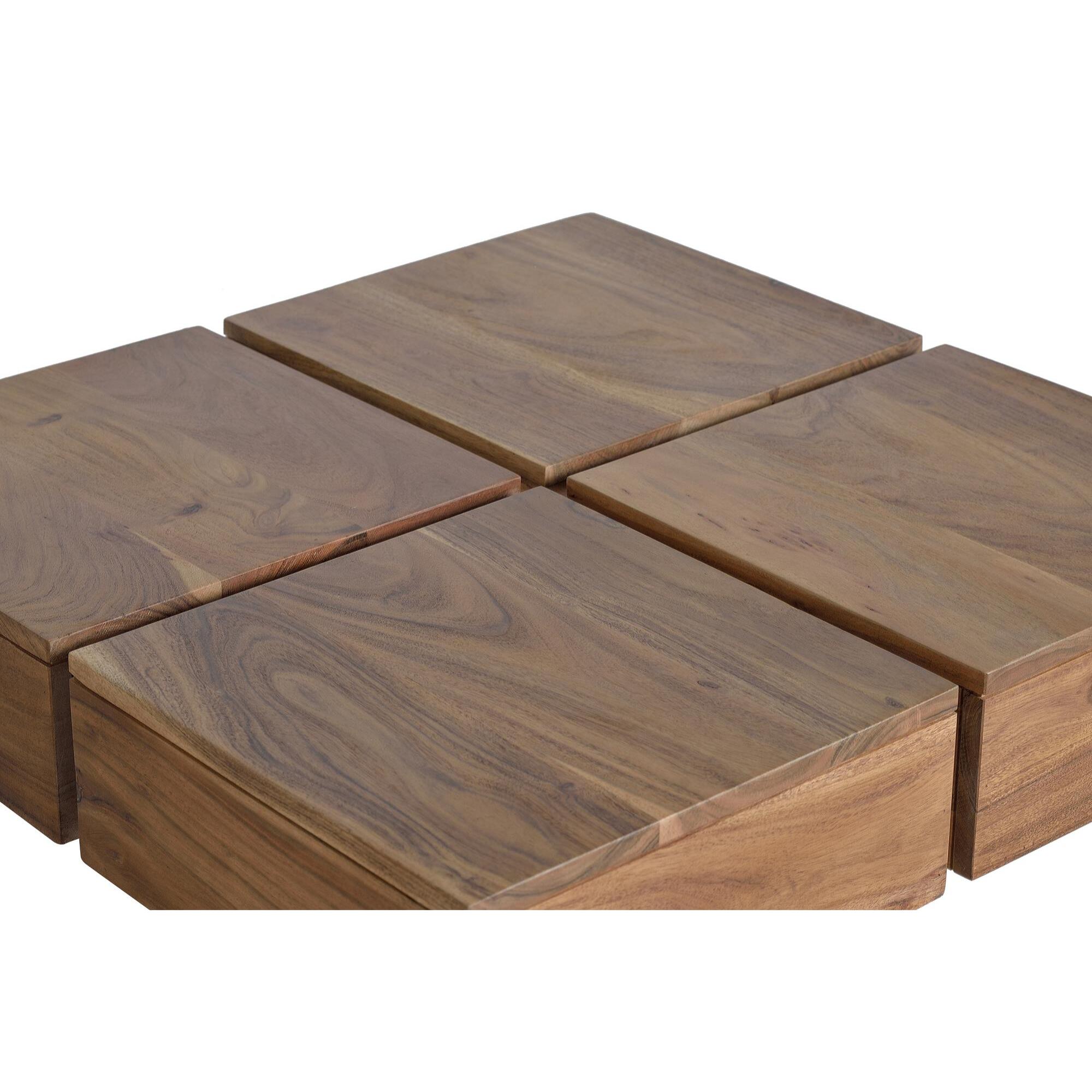 Mesa de centro - madera de acacia - 80x80x30cm