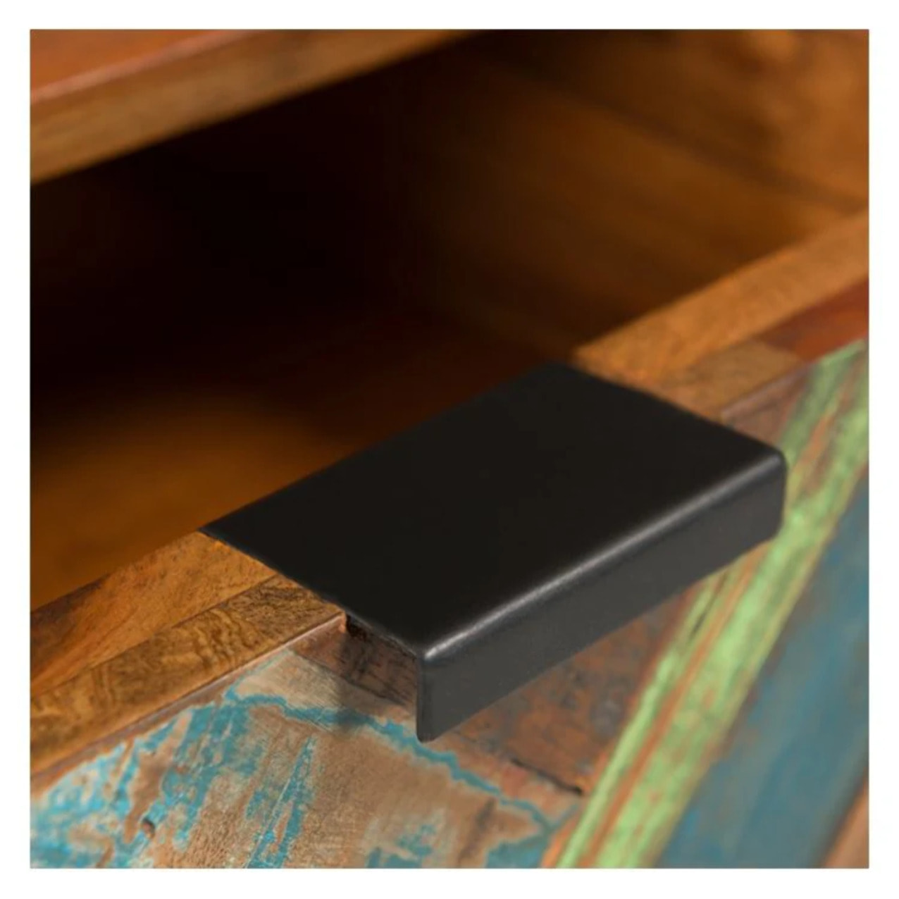 Table de chevet 1 tiroir en bois d'acacia et bois recyclé - Krabi