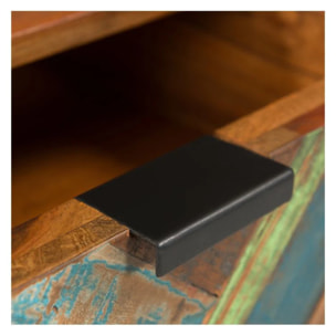 Table de chevet 1 tiroir en bois d'acacia et bois recyclé - Krabi