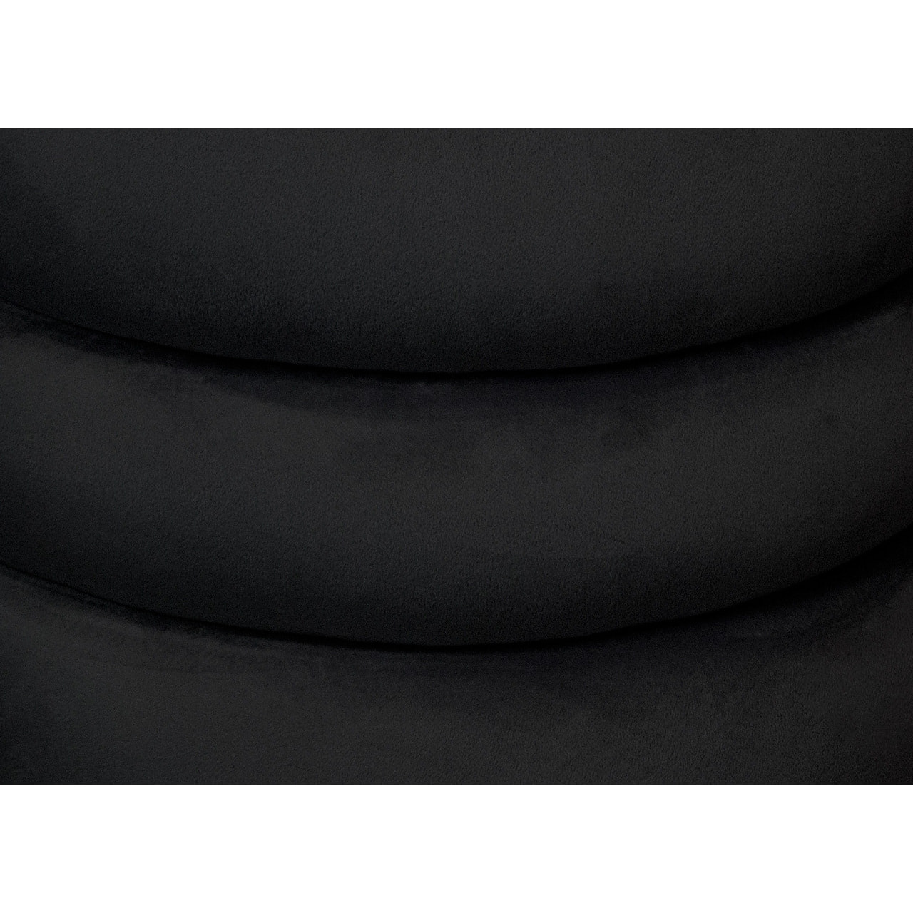 Pouf Poggiapiedi Rotondo Seduta In Velluto Velvet Creamy Nero