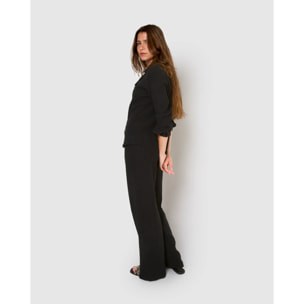 Camisa algodón lino negro