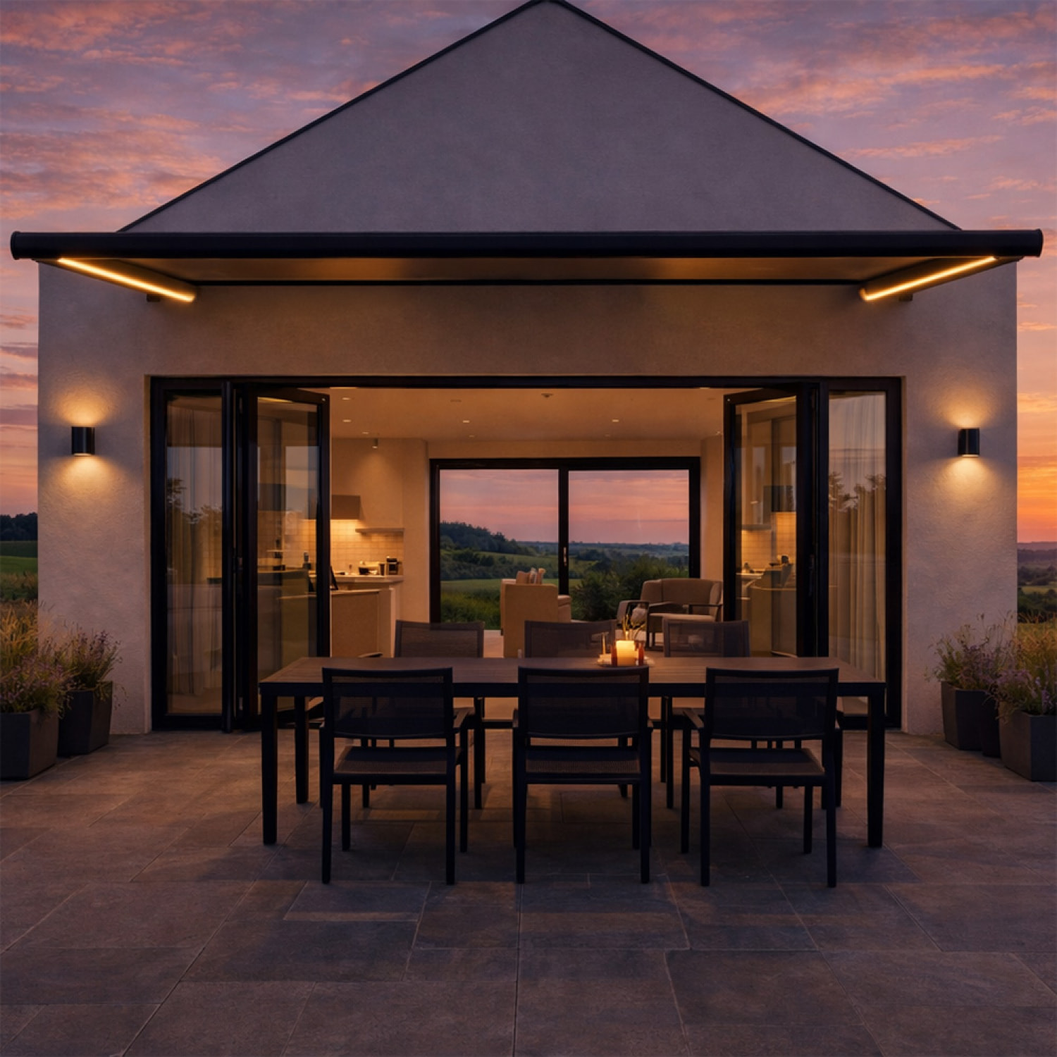 OITIS Store banne LED motorisé 4 x 3 m gris