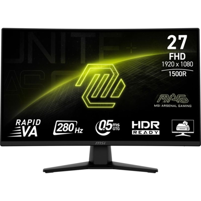 Ecran PC Gamer MSI MAG 274CXF 27" Incurvé 1500R Full HD 280Hz Fast VA HDR10 Adaptive-Sync
