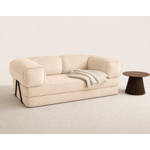 Poppy - canapé 3 places convertible en velours côtelé - Beige