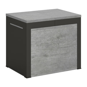 Banc extensible 55x40/305 cm Walk Gris Béton rallonges internes cadre Anthracite