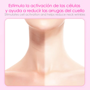 DAM Masajeador ultrasónico para cara y cuello con tratamiento de luz LED. Limpieza, calor y EMS. 8,5x3,9x13,5 Cm. Color: Rosa