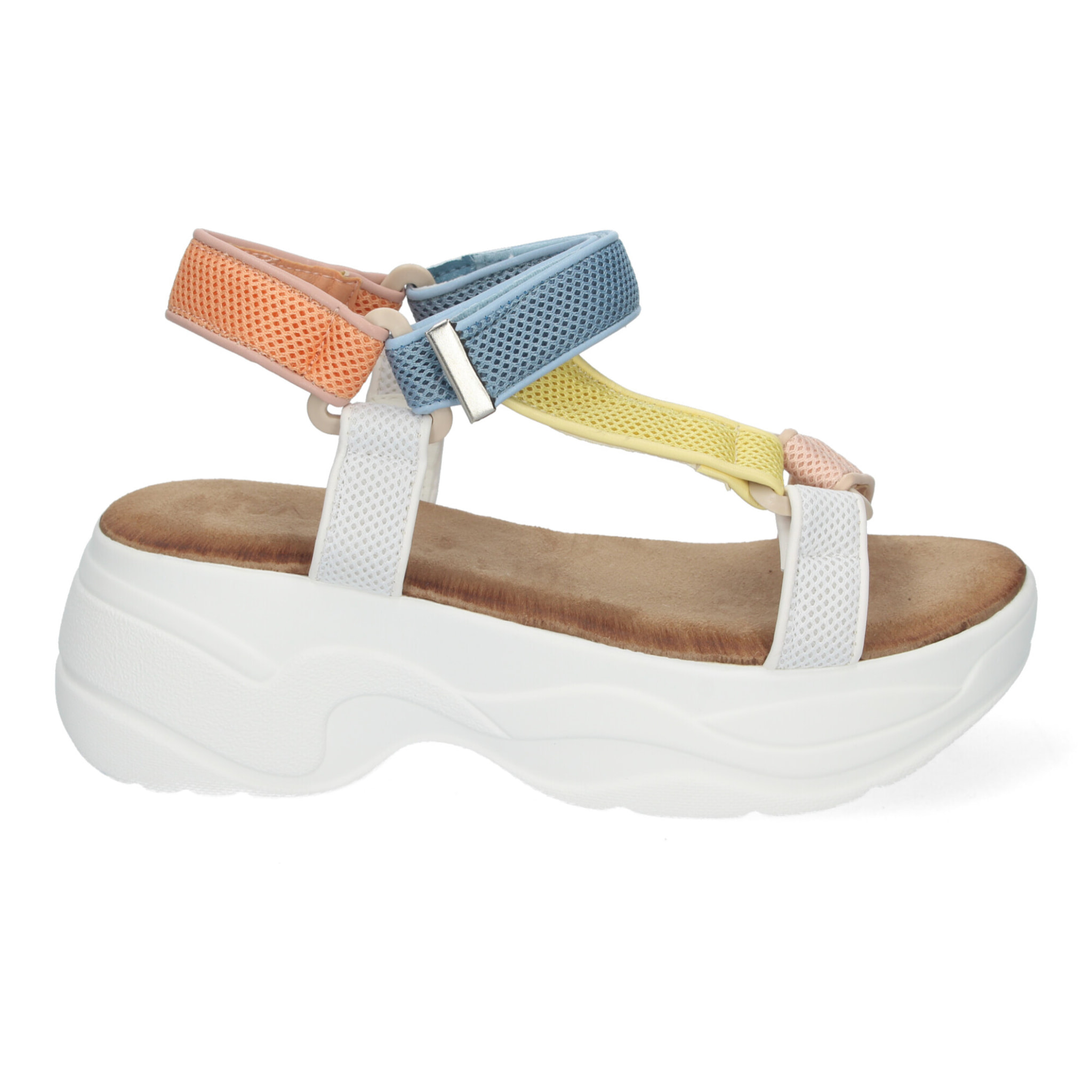 Sandalias de Plataforma para Mujer, Diseño Moderno, Tiras Multicolor