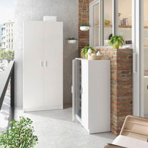 Armario de 2 puertas en blanco 73x180 cm Multiusos Blanco