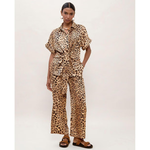 Pantaloni con stampa animalier