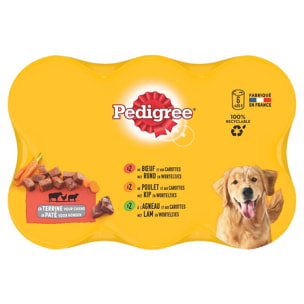 PEDIGREE 12 Boîtes en terrine 3 variétés pâtée pour chien 400g (2x6)