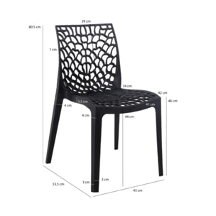 Chaise de repas ajourée et empilable - GRUYERE 2