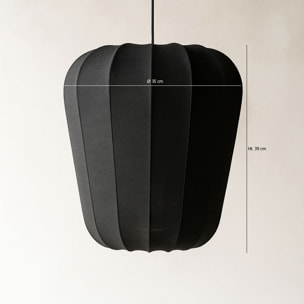 Suspension en coton noir et métal h39cm ALBA