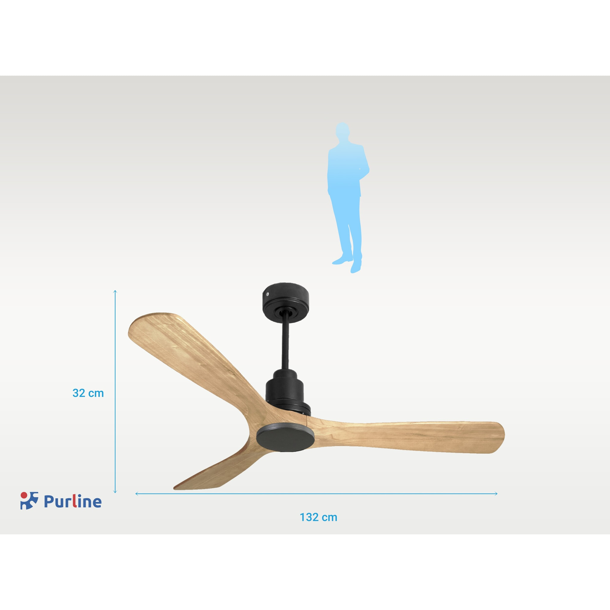 Ventilateur de plafond Réversible  Thermostat Wifi Moteur à courant continu Toits en pente Télécommande Hypersilence Mémoire Shopify Vendible (AUTOMATIQUE)