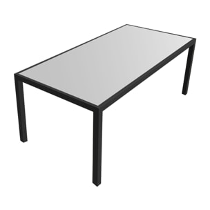 Salon de jardin BARI en textilène gris 8 places - aluminium anthracite