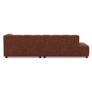 Curtis - canapé d'angle droit 4 places sans accoudoir en tissu texturé - Terracotta