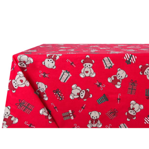 Tovaglia Natalizia in 100% Cotone Made In Italy Fantasia Bears