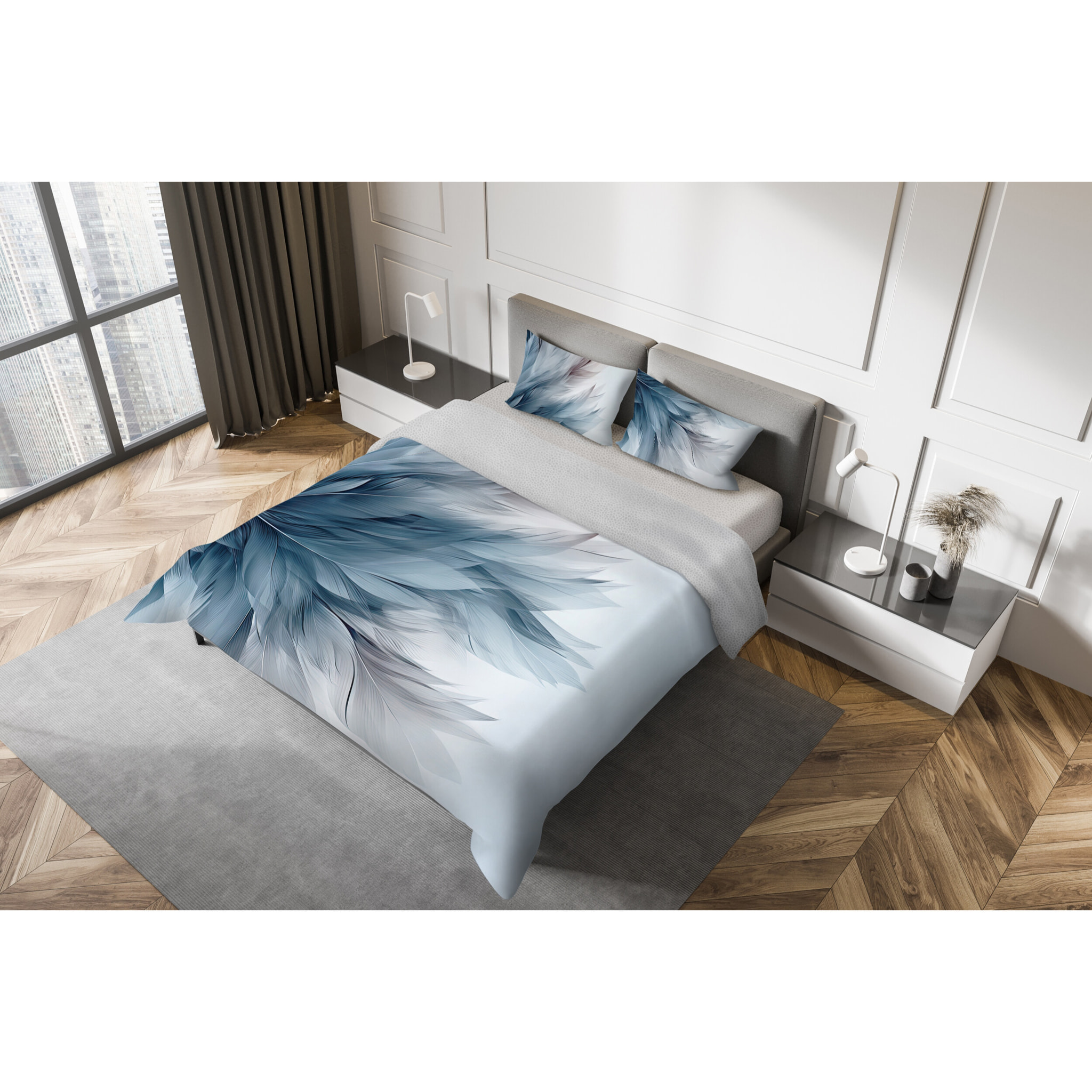 Parure copripiumino fotografico Piazzato Fine Art 2 piazze Disegno Charme