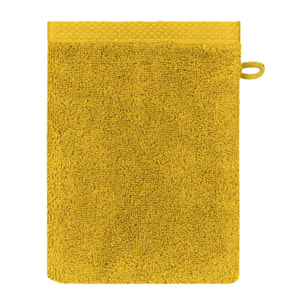 Gant de toilette pur coton 550 g/m² uni orange Elea safran