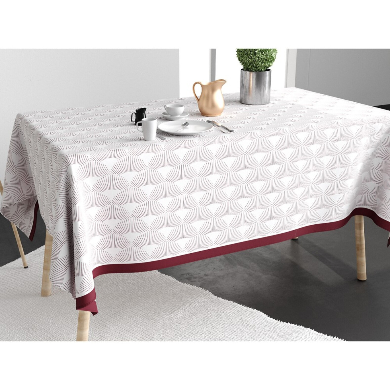 Nappe Coton Anti Tache 140x300 Eclat Prune