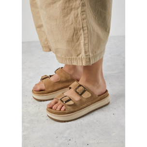 Sandalias Mujer Casual Nordic Buckle Beige D.Franklin