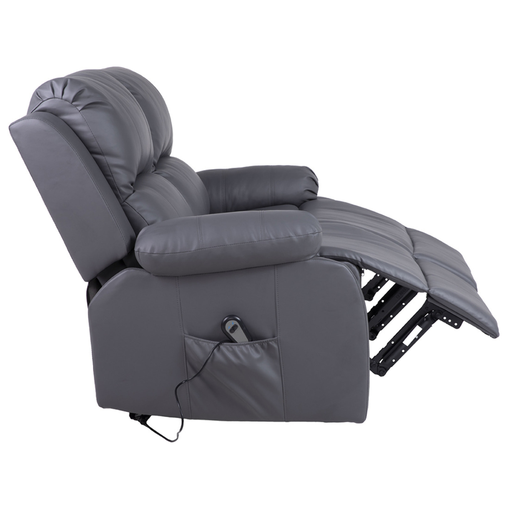 Armand - Canapé 2 places relax électrique en simili - Gris