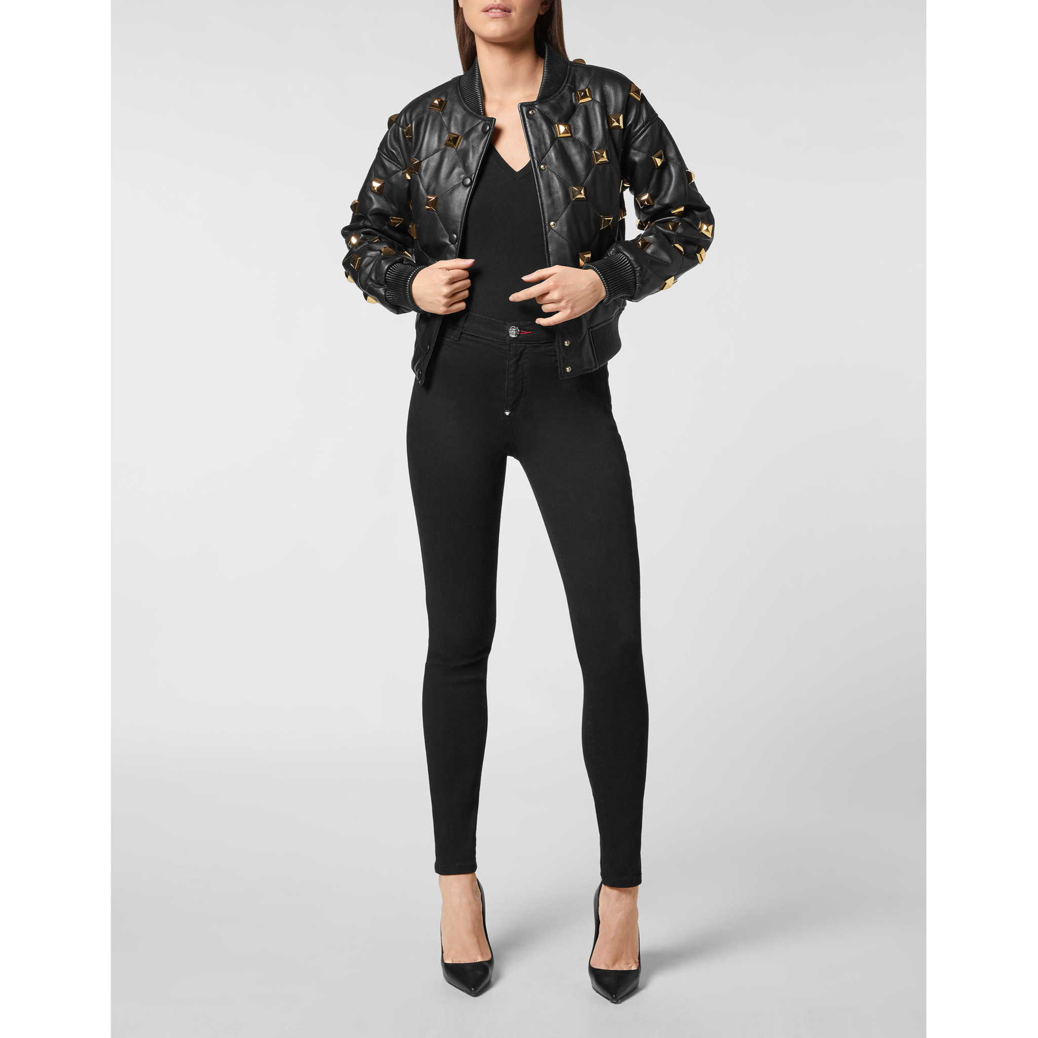 PHILIPP PLEIN Leather Bomber