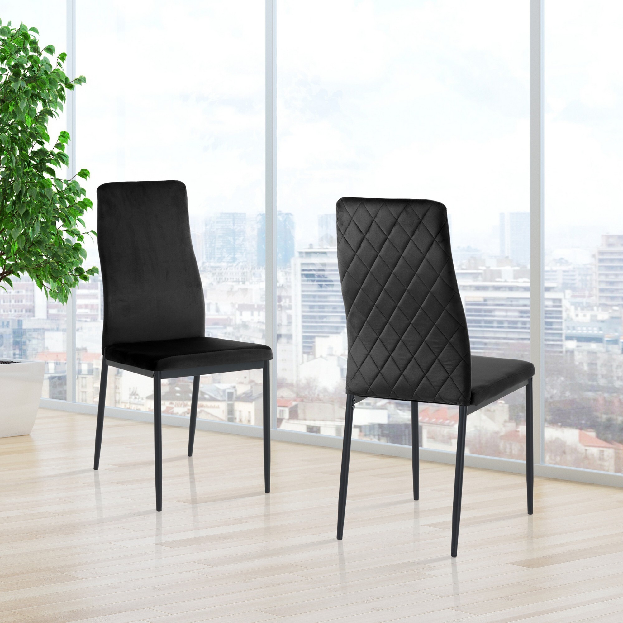 Tomasucci Lot de 6 Chaises FEFE' NOIR