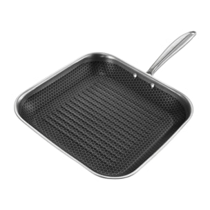 Grill 28 cm en inox avec fond triplex