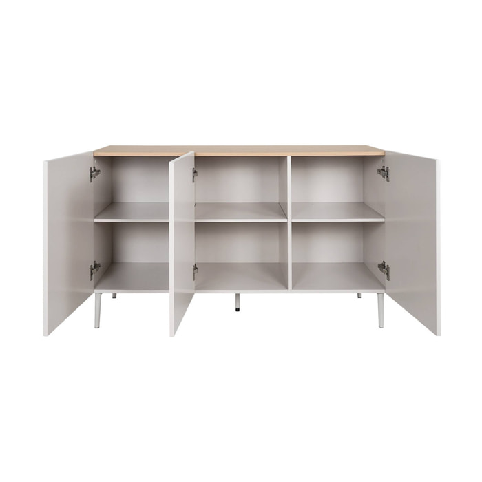 Buffet métal et décor bois 3 portes 120cm ASHTON