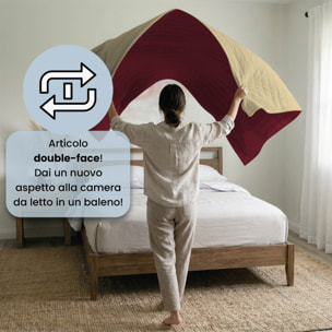 TRAPUNTINO ESTIVO ELEGANT MADE IN ITALY MICROFIBRA - BORDEAUX/PANNA PIAZZA E MEZZA