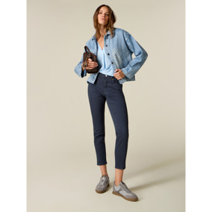 Oltre - Pantaloni skinny con catena metallica - Blu
