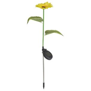 Balise d'extérieur solaire Fleur H75cm blanc
