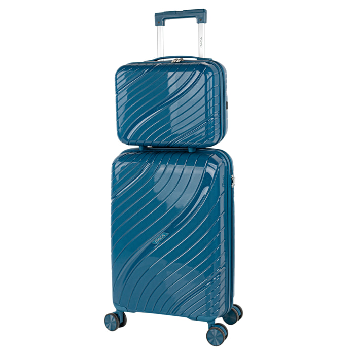 Juego De Maletas Rígidas Pp Itaca Danubio Petroleo