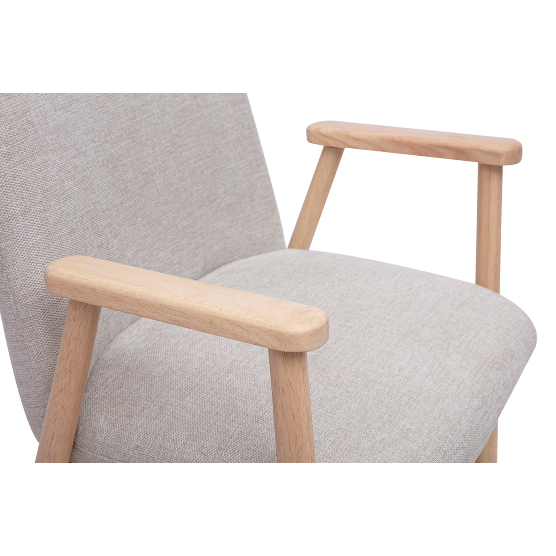 Chaises en tissu effet velours texturé beige et bois clair (lot de 2) KITTY