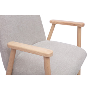 Chaises en tissu effet velours texturé beige et bois clair (lot de 2) KITTY