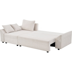 Canapé d'angle convertible et reversible en tissu texturé "Vaugirard II" - 3 places - Beige