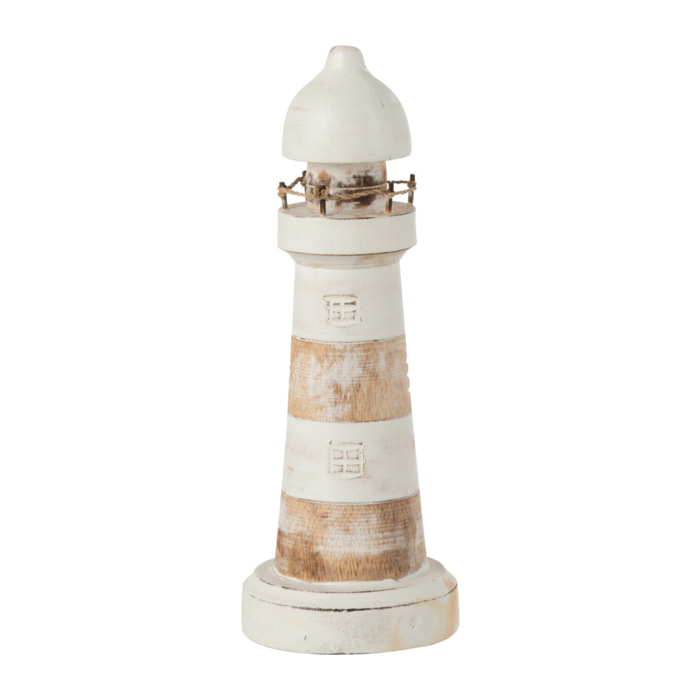 J-Line décoration Phare - bois - wit - medium