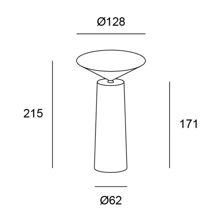 LEDS C4 Sobremesa COCKTAIL LED 3.5 Blanco cálido - 2700K TOUCH DIMMING Gris oliva 154lm