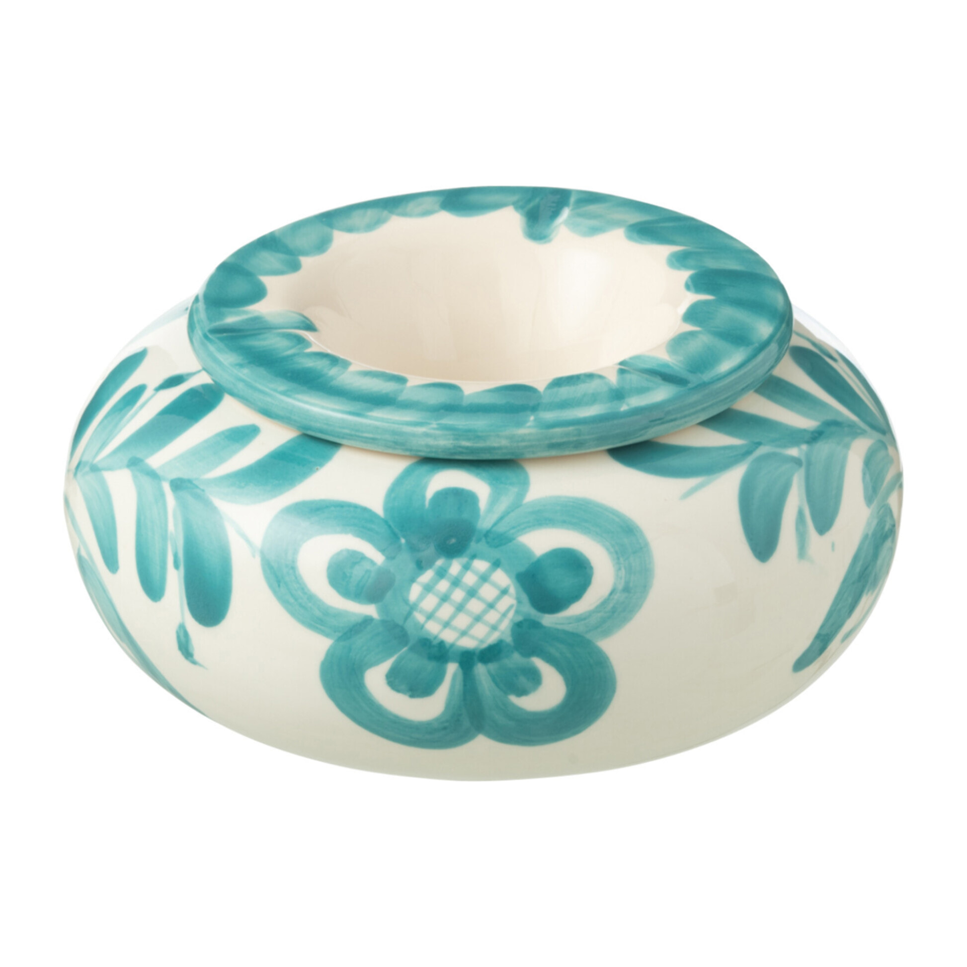 J-Line cendrier Granada - céramique - blanc/aqua - large