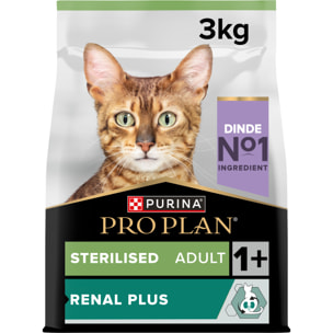 PRO PLAN Sterilised Adult RENAL PLUS Dinde 3kg