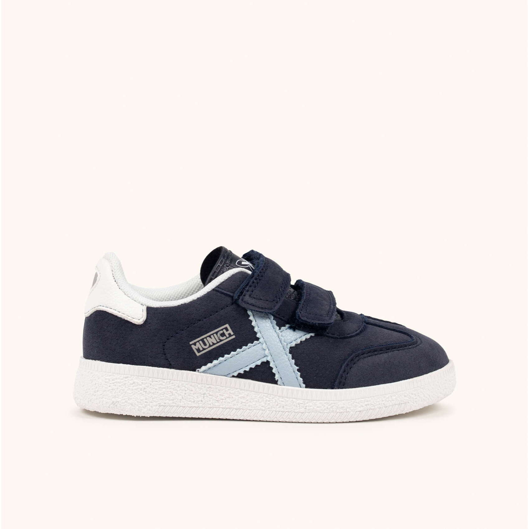 Zapatillas Infantiles Azul Marino con Velcro y Detalles en Azul Cielo MUNICH MINI BARRU VCO 20