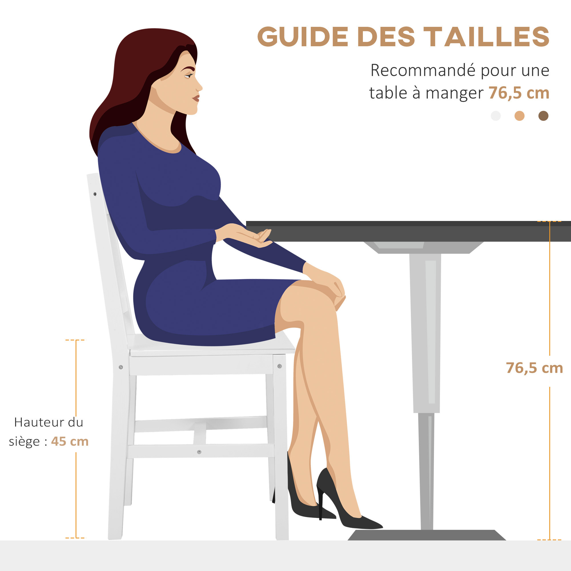 Lot de 2 chaises de salle à manger esprit campagne dossier ajouré à lattes bois pin blanc